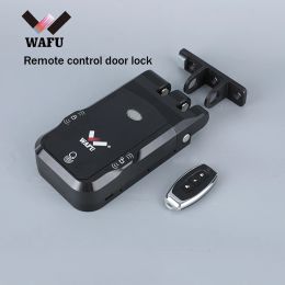 Lock WAFU Remote Control Smart Door Lock Tuya Bluetooth Wifi Smart Lock Zinc Alloy Dual Battery System Invisible Lock Induction Lock