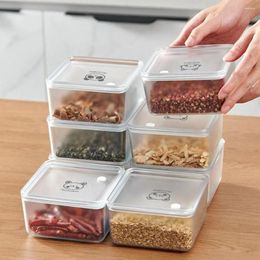 Storage Bottles Square Food Divided Organiser Practical Plastic Stackable Dried Fruit Box Fresh-Keeping Sealed Spice Refrigerator