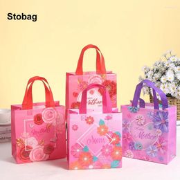 Storage Bags StoBag 12pcs Mother's Day Non-woven Tote Handbag Fabric Gift Packaging Waterproof Reusable Portable Pouches Party