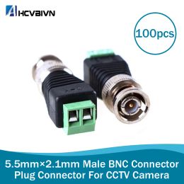 Boots 100pcs Mini Coax Cat5 Male Bnc Connector to Camera Cctv Bnc Video Balun Connector Adapter