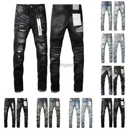 Men's Jeans Designer Purple Denim Trousers Mens Jeans Men Black Pants High-end Quality Straight Retro Ripped Biker Jean Slim Fit Motorcycle Clothing