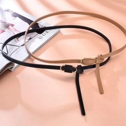 Belts Metal Buckle PU Leather Belt Fashion Slim Side Simple Dress Decoration Jeans Decor All-match Thin Waist Students