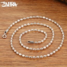 Necklaces ZABRA 925 Sterling Silver Rice Shape Necklace Bamboo Festival Men Women 3mm 50/55/60cm Punk Wedding Party Lover simple Jewelry