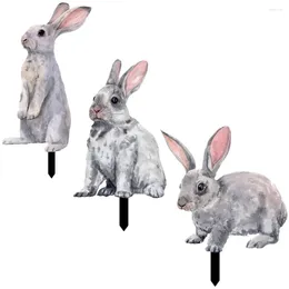 Garden Decorations 3 Pcs Party Supplies Decoration Insert Outdoor Happy Easter Signs Acrylic