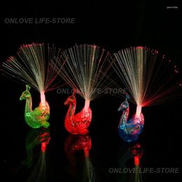 Party Decoration Peacock Luminous Plastic Children Gift Intelligence Toys Colorful Educational Toy Led Light-up Rings Elastic Tapes
