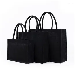 Shopping Bags Jute Tote Burlap Bag With Soft Handle For Women Handbag Bridesmaid Christmas Thanksgiving