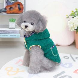 Dog Apparel Pastoral Style Double Layer Pet Autumn Clothes Soft Warm Two-leg Coat Comfortable Rocking Velvet Hooded Sweater