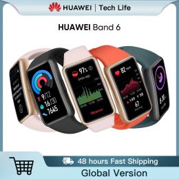 Watches Global Version Huawei Band 6 Smartband Blood Oxygen Heart Rate Tracker Sleep Monitoring Fitness Health Smart 6
