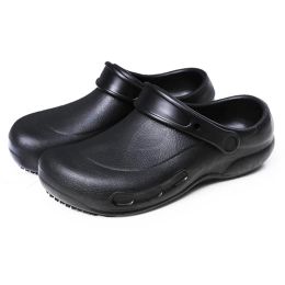 Sandals Men Sandals EVA High Quality Chef's Shoes Waterproof and oil Nonslip Kitchen Work Shoe Black Professional Chef Safety Slippers