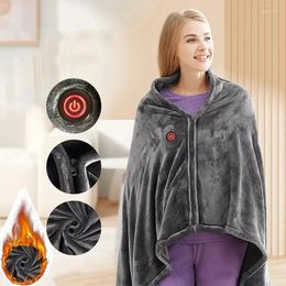 Blankets 2-In-1 USB Electric Heating Blanket Warm Oversized Wearable Thickened 3-speed Adjust Temperature Lunch Break