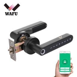 Control WAFU WF016 Fingerprint Door Lock Password Handle Lock APP Unlock Smart home lock Bluetooth Keyless Entry Works For iOS Android