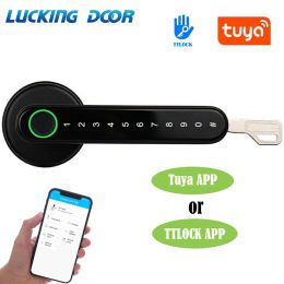 Lock TTLock/Tuya Mobile APP Smart Bluetooth Remote Control Fingerprint Lock Biometrics Password Code Door Lock Tuya App Smart Lock