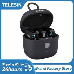 Accessories TELESIN 4000mAh 18W Fast Smart Charger 3 Slots Reverse Charging Storage Box With LED Light For Rode Wireless GO2 GO II Micrphone