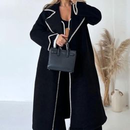 Women's Trench Coats Autumn And Winter Fashion Temperament Lace Wool Coat Thick Loose