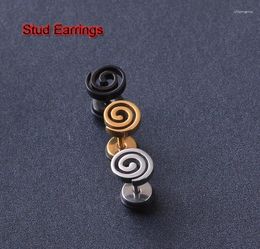 Stud Earrings Fashion 2 Pieces Ear Plugs Storm Shape Titanium Stainless Steel Black Gold Colour Men/women Pierced