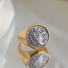 Rings Hot Selling Famous Brand Ancient Roman Coin Ring Sier Electroplating Hercules Relief Fashion Charm Jewelry Wholesale