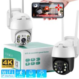 Cameras 4K 8MP PTZ WIFI IP Outdoor Camera Full Color Night Vision Video Surveillance AI Human Tracking CCTV Wireless Waterproof Security