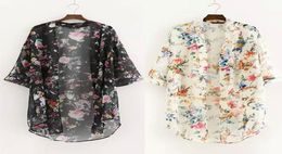 Fashion-Women New printed Chiffon Shirts Casual Blouse Vintage kimono Cardigan Plus Size Long Shirt1858348