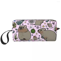 Cosmetic Bags Quokka Party Portable Makeup Case For Travel Camping Outside Activity Toiletry Jewelry Bag