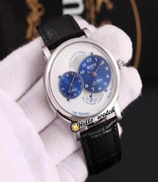 42mm Bovet 19Thirty Dimier Watches RNTS0008 Automatic Mens Watch White Dial Blue Subdial Steel Case Leather Strap HWBT Hello Watch1922007