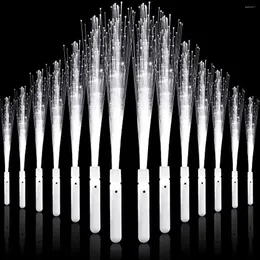 Party Decoration 48 Pieces Glow Fibre Optic Wand LED Light Up Stick 3 Modes White For Wedding Birthday Bridal Shower