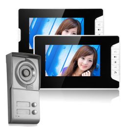 Intercom SmartYIBA 7inch Video Intercom Apartment Flats Video Doorbell Intercom system For 2 Flats Door IR Camera