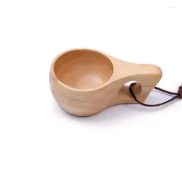 Cups Saucers Outdoor Camping Rubber Wood Cup Creative Tea Retro Handle All Day Stretcher Vacuum Male