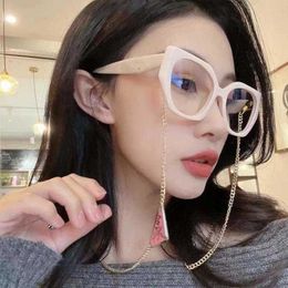 New luxury designer sunglasses P family's new internet celebrity with the same artistic insets glasses women's versatile trend frame SPR 18W-V