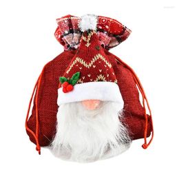 Gift Wrap Gnome Christmas Bags Soft Drawstring Bag Cute Party Favor For Holidays Festivals Parties Events