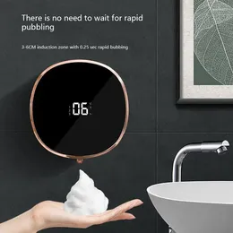Liquid Soap Dispenser Smart Touchless Motion Sensor Temperature Digital Washing Hand Device 1200mah Wall-Mounted
