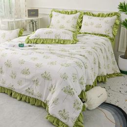 Bedding Sets Summer Korean Cotton Cool Quilt Air Conditioner Washable Edge Set Of Four Machine Thin Cover