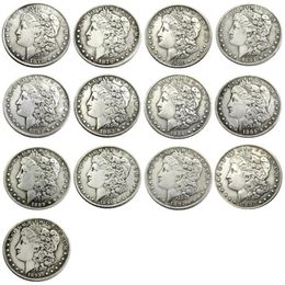 US 13pcs Morgan Dollars 18781893 quotCCquot Different Dates Mintmark craft Silver Plated Copy Coins metal dies manufacturing 125656608178