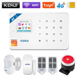 Kits KERUI W184 Tuya Smart Home WIFI GSM 4G Alarm System Burglar Home Security Alarm App Control Motion Sensor 6 Languages Garage
