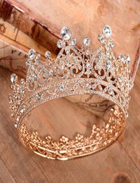 Luxury Crystals Wedding Crown Silver Gold Rhinestone Princess Prom Queen Bridal Tiara Crown Hair Accessories Cheap High Quality5035596