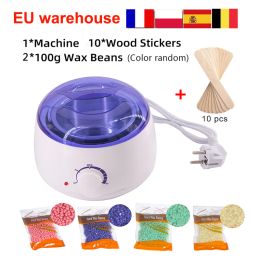 Epilator Mini Wax Dipping Pot Kit 10pcs Wood Stickers Electric Hair Removal Wax Hine Heater Waxing Hands Feet Body Paraffin Epilator