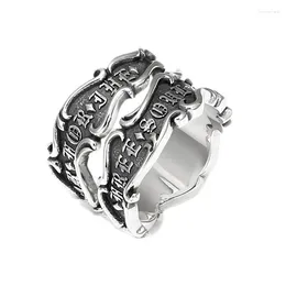 Cluster Rings BOCAI 2024 Real S925 Silver Hip Hop Sanskrit Free Soul Equipment Man Index Finger Ring Personalised Ribbon Open For