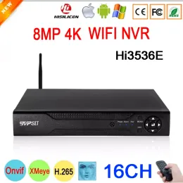 Recorder 12V 3A Hi3536E XMeye Audio H.265+ 8MP 16CH 16 Channel 10CH Face Detection Onvif IP CCTV WIFI DVR NVR Video Recorder System