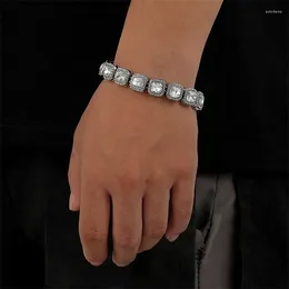 Link Bracelets WeSparking EMO Hip Hop Geometry Round Square Drill Full Of Diamonds Bracelet 2024 Year Trend For Men Women Items
