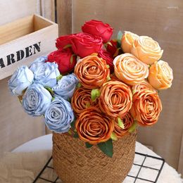 Decorative Flowers Artificial Rose Bundles Wedding Supplies Simulated Home Decoration Crafts