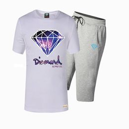 Size s5XL Diamond Supply Co T Shirts pants Men set Cotton Short Sleeve suit3607570