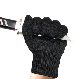 Cut-resistant Gloves 5A Grade One Steel Wire Gloves Multi-purpose Anti-cut Labour Insurance Gloves Protective Black Gloves1. Cut resistant gloves for kitchen