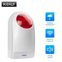 Siren KERUI J008 Wireless Outdoor External Flash LED strobe Light Siren Work For GSM PSTN Home Security Voice Burglar Alarm System