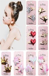 72 Colors Baby Girl Hairpin Headband Pentagram Hair Heart Shaped Baby Hair Pins Crown CHair Accessories Cute Hair Bands4005104