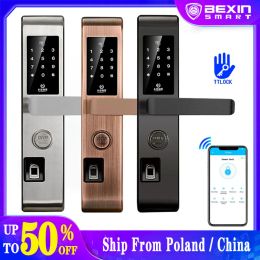 Lock Fingerprint Lock Wifi smart Remote Control Digital Kaypad RFID Card Security Keyless Door Lock for Home App TTLock APP V1058