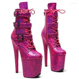 Dance Shoes Leecabe 20CM/8inches PU Upper Colourful Colour Platform Pole High Heels Boot