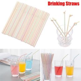 Drinking Straws 100/200/300pcs Disposable Flexible Bend Plastic Wedding Birthday Party Cocktail Kitchen Bar Supplies