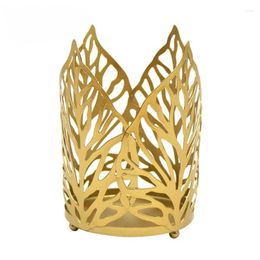 Candle Holders Modern Style Metal Candlestick Table Decoration For Wedding Dinner Party Golden Leaves Tealight Holder Crafts