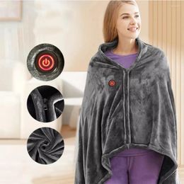 Blankets Electric Heated Blanket Shawl Soft Warm Cape Heating Pad Scarf Thermostat Washable USB Charging Winter Sleep Coral Velvet Robes