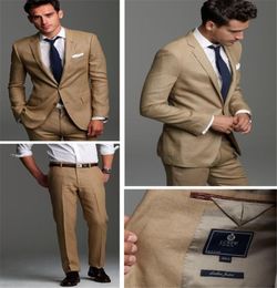 Handsome Groom Suits Beige Wedding Suits for men Two Pieces Men Suit Groom Wedding Suits JacketPants2834037