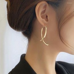 Dangle Earrings Korean Stylish Stainless Steel Long Drop For Women Fashion Simple Hanging Jewellery Girls Christmas Gift